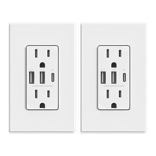 Tomas Usb, 3 Tomas De Corriente Usb C Pared, 30w 6.0a S...
