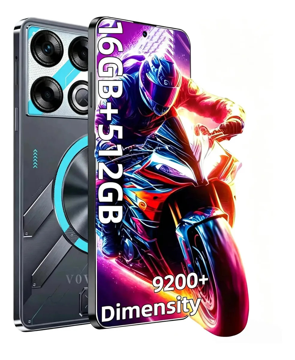 Celular Gamer Vove Gt20 Pro 5G Libre Desbloqueado | 16GB RAM + 512GB ROM | Dimensity 9200+ Octa Core | Pantalla 2K 6.8" | Gran Batería 8000mAh | Android 14 Original | Dual SIM