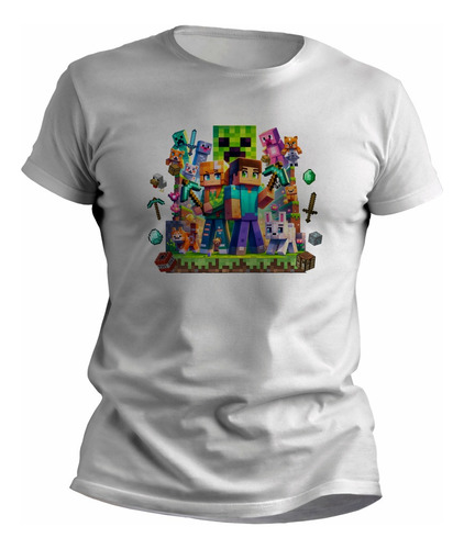Remeras Minecraft Adultos Steve Y Alex Estampados - 7557