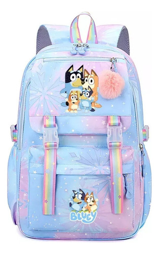 Mochila Bluey Brouy New Rainbow Para Escuela Primaria Y Secu