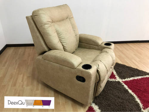 Sillón Reclinable De Botonera Individual Confort Beige