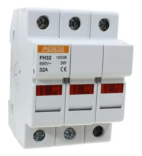 Portafusibile 2 Poli 32A Per Fusibili 10x38 Mm - Colore Bianco