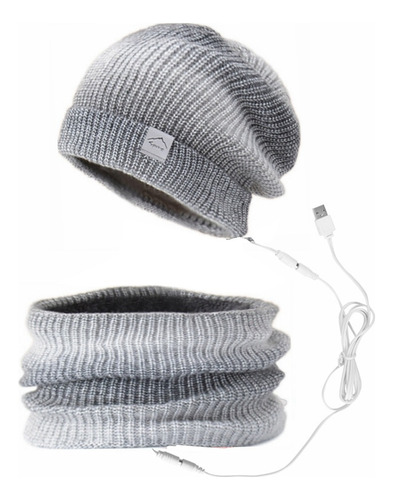 Gorro Y Bufanda Con Calefacción Usb Para Invierno, Suave Y C