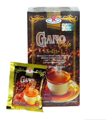 Gano Cafe 3 En 1 Cafe Ganoderma - Unidad a $5495