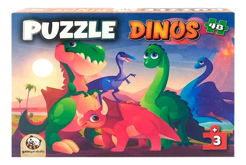 Puzzle Dinos Dinosaurios 48 Piezas  - Gato Garabato