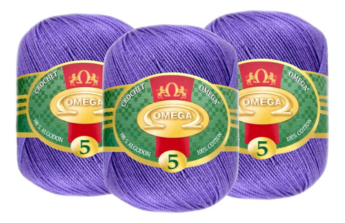 Hilo Crochet Omega No 5. 150 Gramos Color Morado