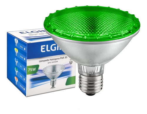 Lâmpada Halogena Par 30 75w 127v Cor Verde E Azul 4 Peças