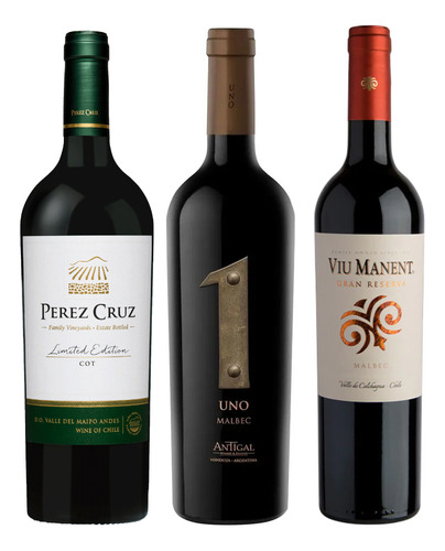 3 Vinos Mix Alta Gama Malbec