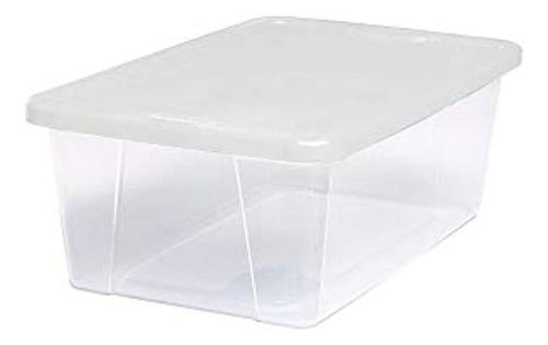 Caja De Zapatos De Plastico Con Tapa 6 Cuartos Transpare