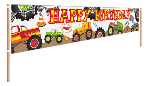 Chxsm Pancarta Grande De Cumpleaños De Monster Truck Monster