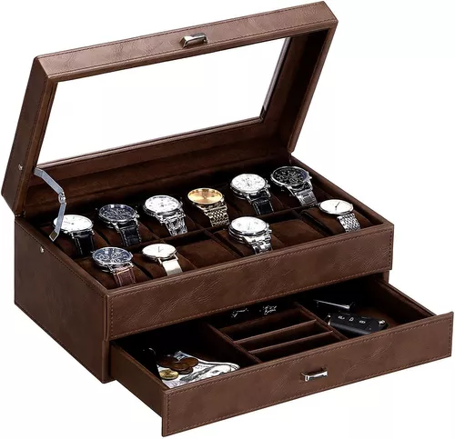 Bewishome Caja De Relojes Para Hombre Organizador De Relo