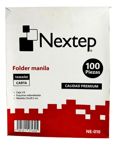 Folder De Papel Nextep Carta Con 100 Piezas Color Crema