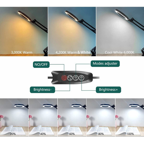 Lupa Con Luz Y Soporte, Lámpara De Aumento 10x, Lupa De E