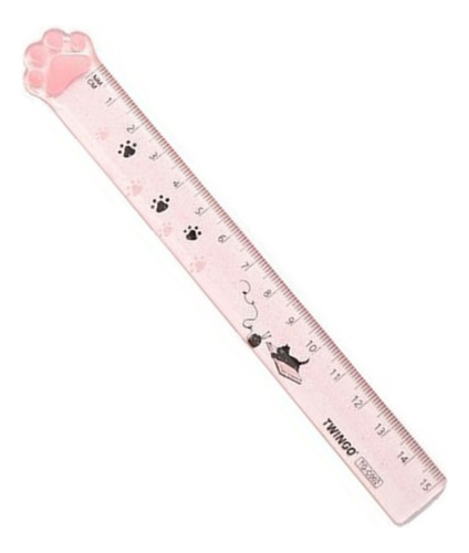 Regla 15 Cm Diseño Patita De Gato Kawaii Garrita