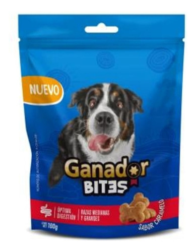 Pack Con 5 Premios Ganador Bites Sabor Caramelo De 100 G C/u