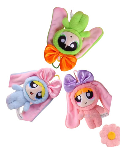 Peluche Chicas Superpoderosas Llavero Conejitas 12 Cm Bombón 12 Cm