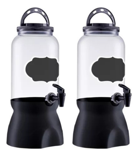 Kit 2 Suqueira Com Base E Torneira 3,6 L Com Lousa Plástico