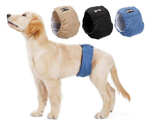 Pañal Perro Macho Lavable Bandas Ventrales Impermeables, 3 U