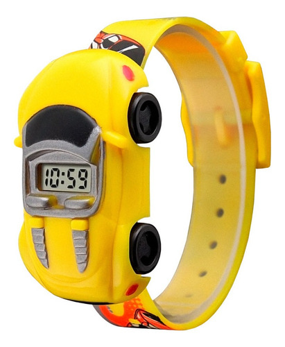 Reloj Niños Skmei 1241 Digital Infantil Auto Silicona Color De La Malla Amarillo