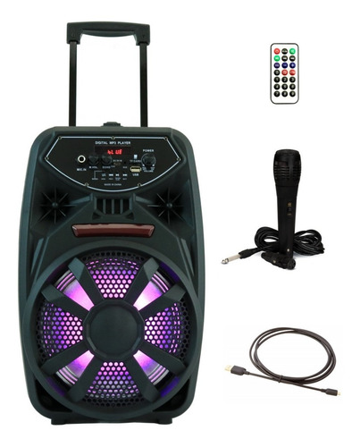 Imagen 2 de 3 de Bocina Mediana Con Microfono Radio Bluetooth *soy Tienda*