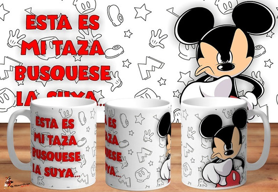 Mickey Mouse Caras Taza de cerámica 