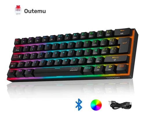 TERPORT 60% Teclado Mecanico Inalambrico Español Z11-e68, Bluetoo...