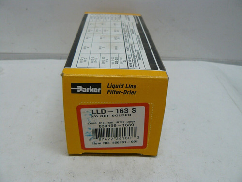 Parker Lld-163 S Liquid Line Filter 3/8 Odf Solder 45013 Zze