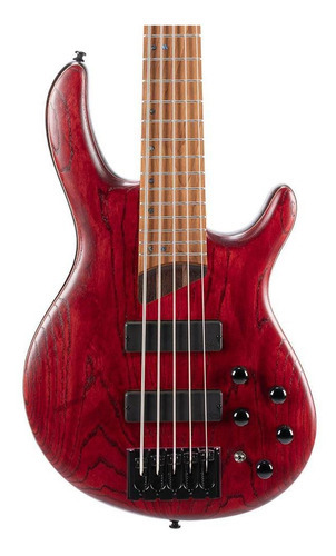 Bajo Rojo Cort B5 Element Activo Tarraxa Hipshot De 5 cuerdas