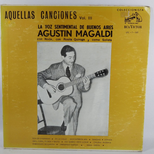 Lp Vinyl Agustin Magaldi Aquellas Canciones Vol 3 Excelente