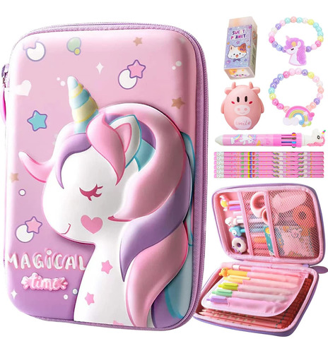 Jyplkcmt Estuche De Lápices De Unicornio Para Niñas Y Niños,