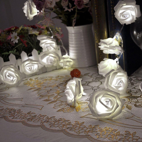 Homree Cadena De Luces  20/2 M Funciona Con Pilas Led Rose 