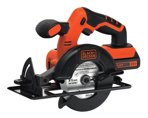 Sierra circular eléctrica inalámbrica Black+Decker BDCCS20C 139.7mm naranja y negra 20V