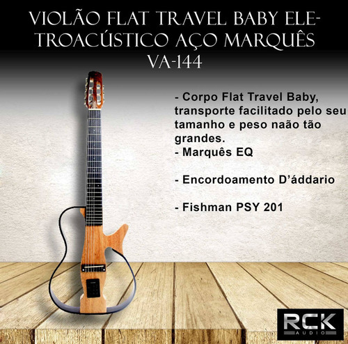 Violão Nylon Marquês Vn133eq 7 Cordas Vazado Orientação Da Mão Destro Cor Preto