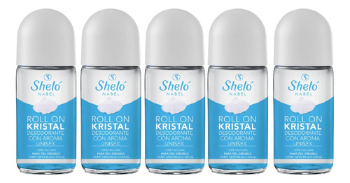 5 Roll-on Kristal Desodorante Unisex Shelo (aroma A Elegir)