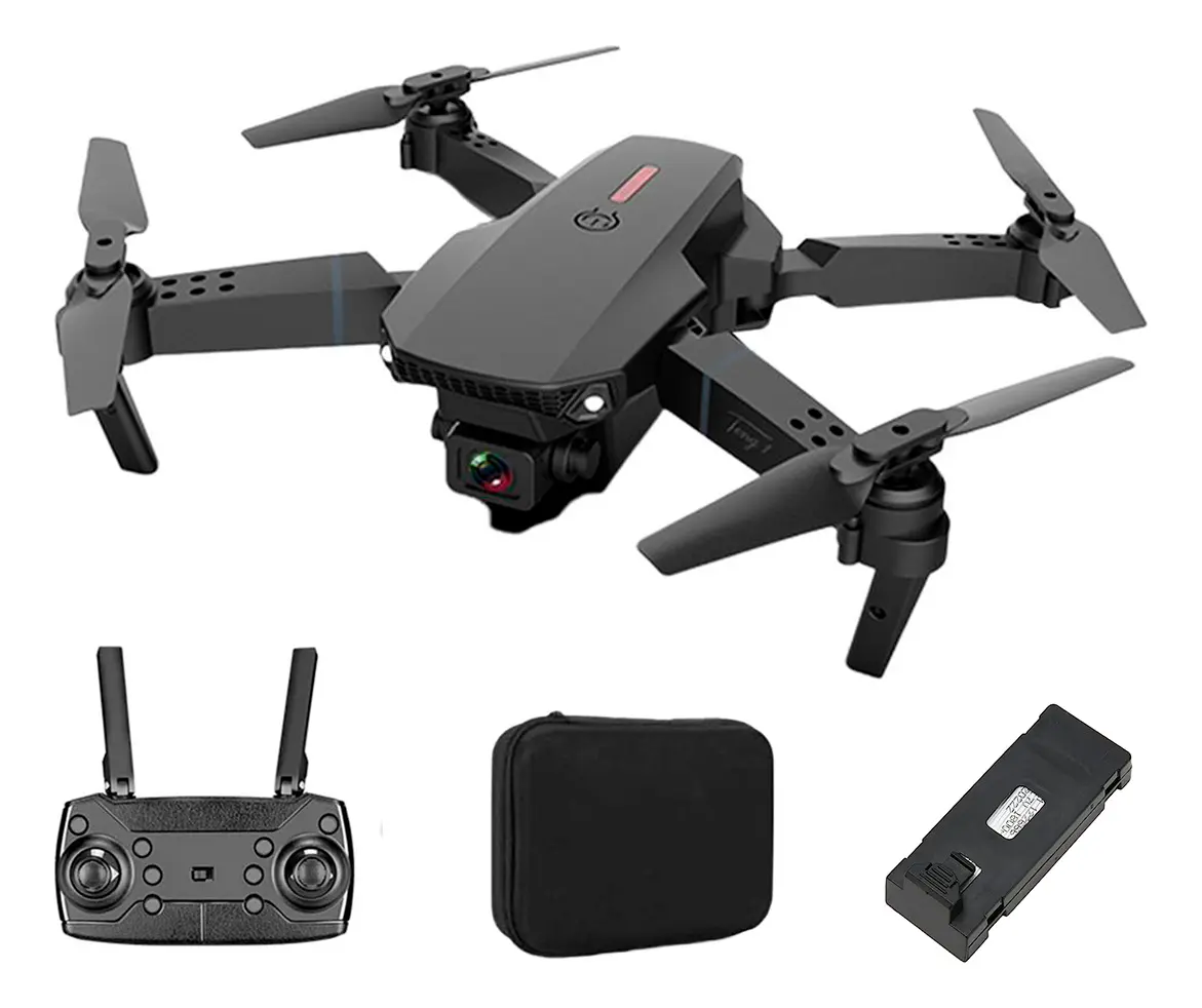 Mini drone Smart Tech Premium E88 Camara Simple con cámara negro 2.4GHz 1 batería