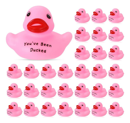 ~? 30 Pcs Pink Rubber Ducks You've Been Ducks Shower Rubber 