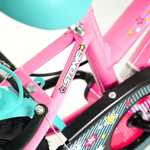 Bicicleta Infantil Aro 16 Stone Drika Rosa Feminina Menina Com Cesta