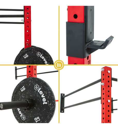 Power Rack De Pared Lima Sentadillas Dominadas Crossfit Color de la estructura Rojo