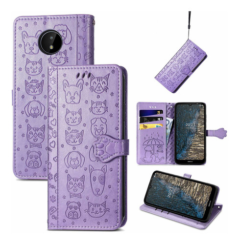 Funda Con Tapa Tipo Cartera Sd62 Para Nokia C10/c20