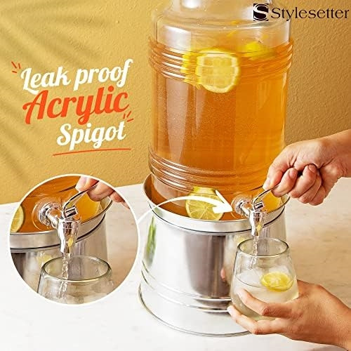 Dispensador De Bebidas De Vidrio Style Setter Para Fiestas A