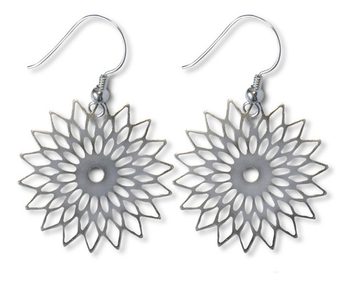 Aros Flor Calada Plata Fina 925