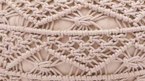 Puf De Macramé De Algodón Tejido A Mano Y Tejido | Ot...