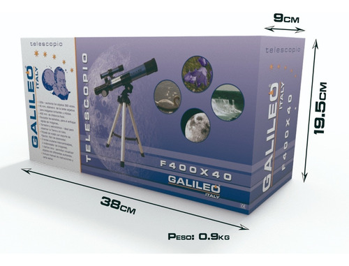 Imagen 6 de 6 de Telescopio Refractor F400x40 Con Trípode Galileo Italy Full