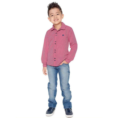 Conjunto Planet Kids Camisa Listrada Calça Jeans 4810 In18