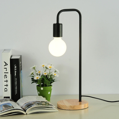 Imagen 3 de 9 de Lampara Decorativa De Mesa Negra + Lamp. De Regalo - Unilux