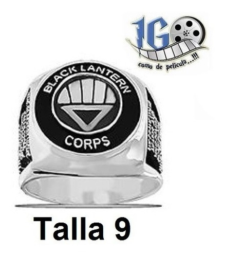 Anillo Linterna Negra Black Lantern Corps Varias Tallas Igo