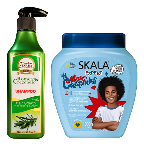 Shampoo Romero Crecepelo 320ml + Máscara Mais Crespinhos
