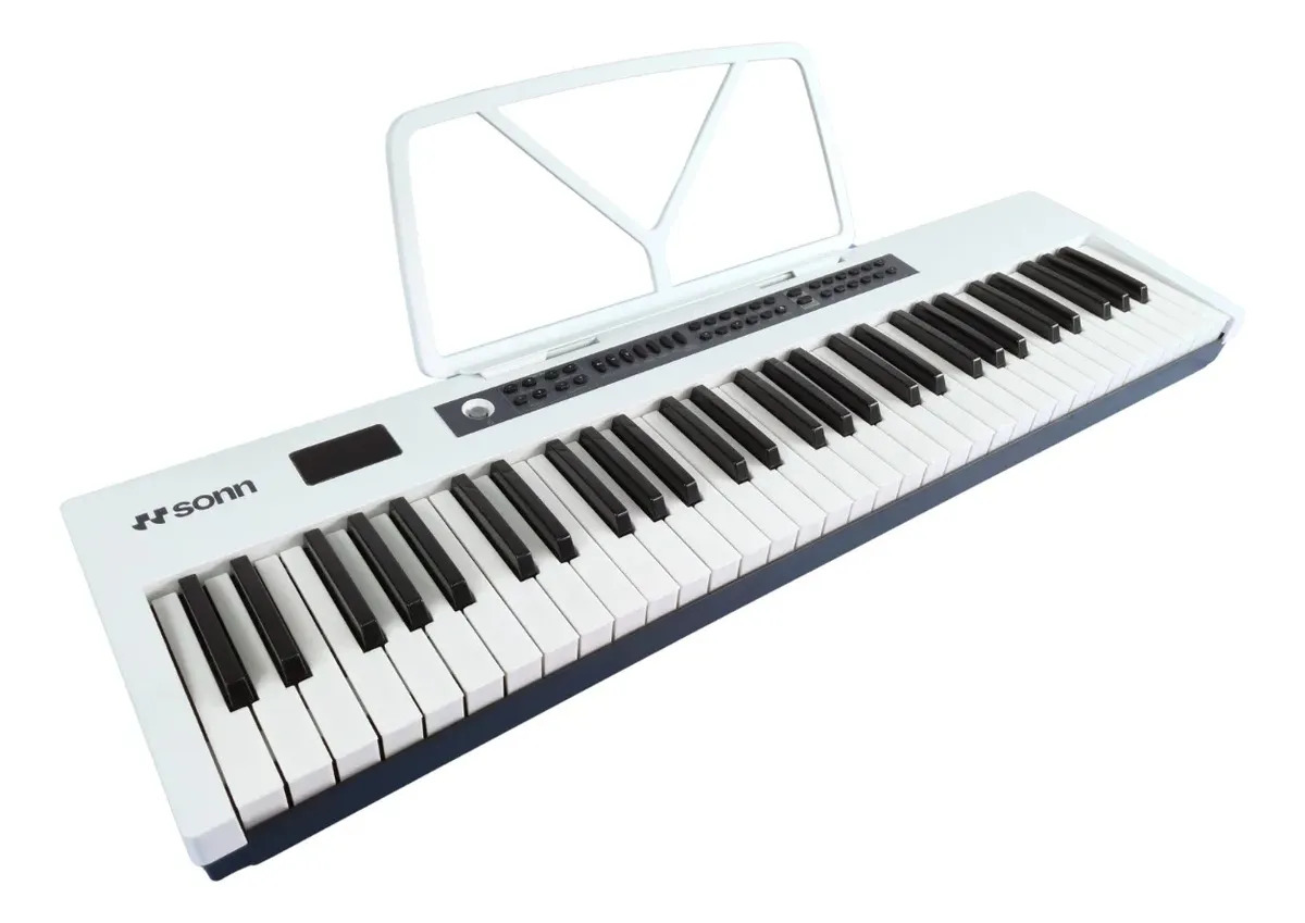 Teclado Musical Sonn Sn-tc01 61 Teclas Com 300 Timbres E Ritmos, 8 Polifonia, Metrônomo, Gravação, Transposição, Função Sustain Branco