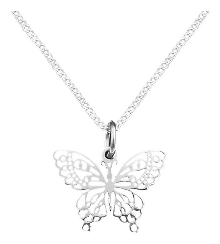 Dije Y Cadena Mariposa Corazones Plata .925 Envio Gratis