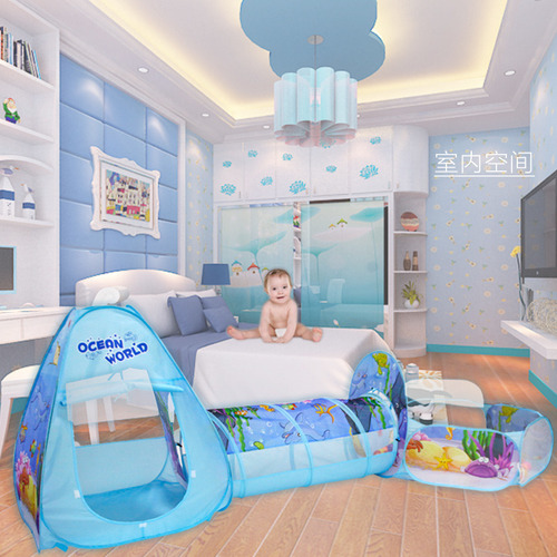 Tienda De Campaña 3 En 1 Con Túnel De Acceso Y Piscina De Bo